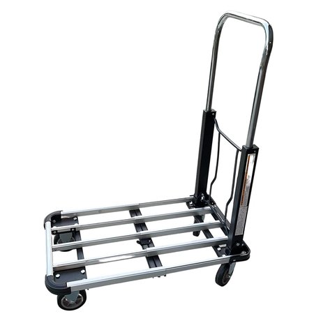 PAKE HANDLING TOOLS Platform Cart, Aluminum, 330 lb. Cap, 28" x 16" x 37.5", Foldable&Adjustable PAKFT06